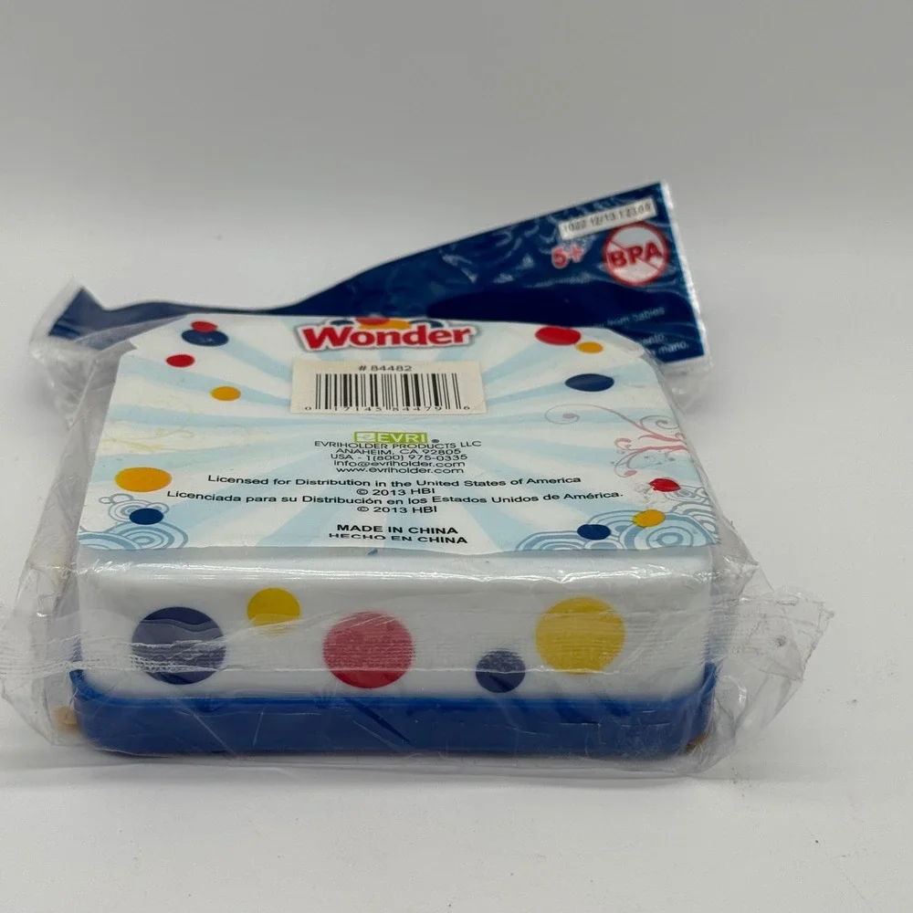 New Wonder Bread Sandwich Packer Container Plastic Lunch Box Sealed Retro Logo
